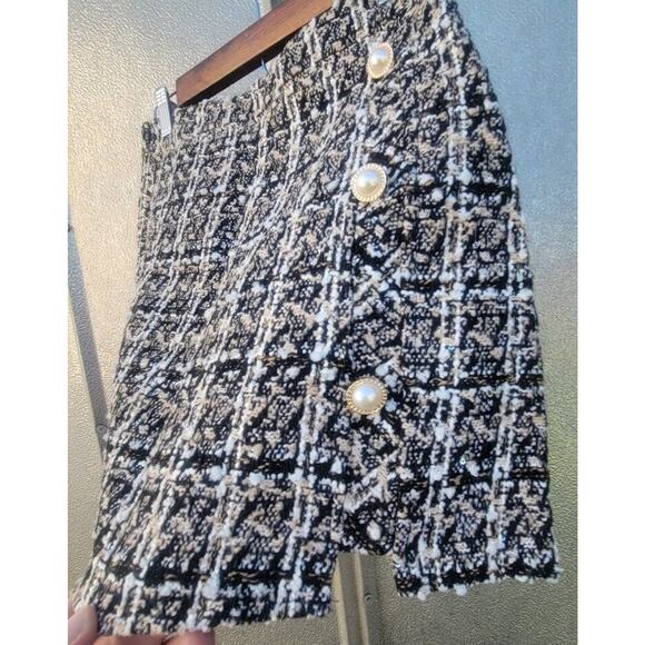 Shein Tweed Plaid Multicolored Mini Skirt Size 6 - Picture 3 of 6